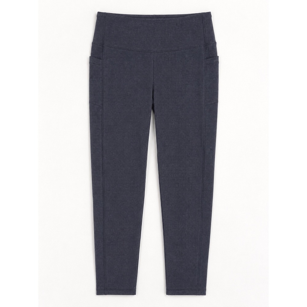 T by Talbots Legging Womens 1X Blue Textured Side Pocket Athleisure Loungewear